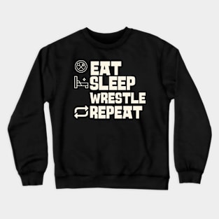 Eat Sleep Wrestle Repeat Crewneck Sweatshirt